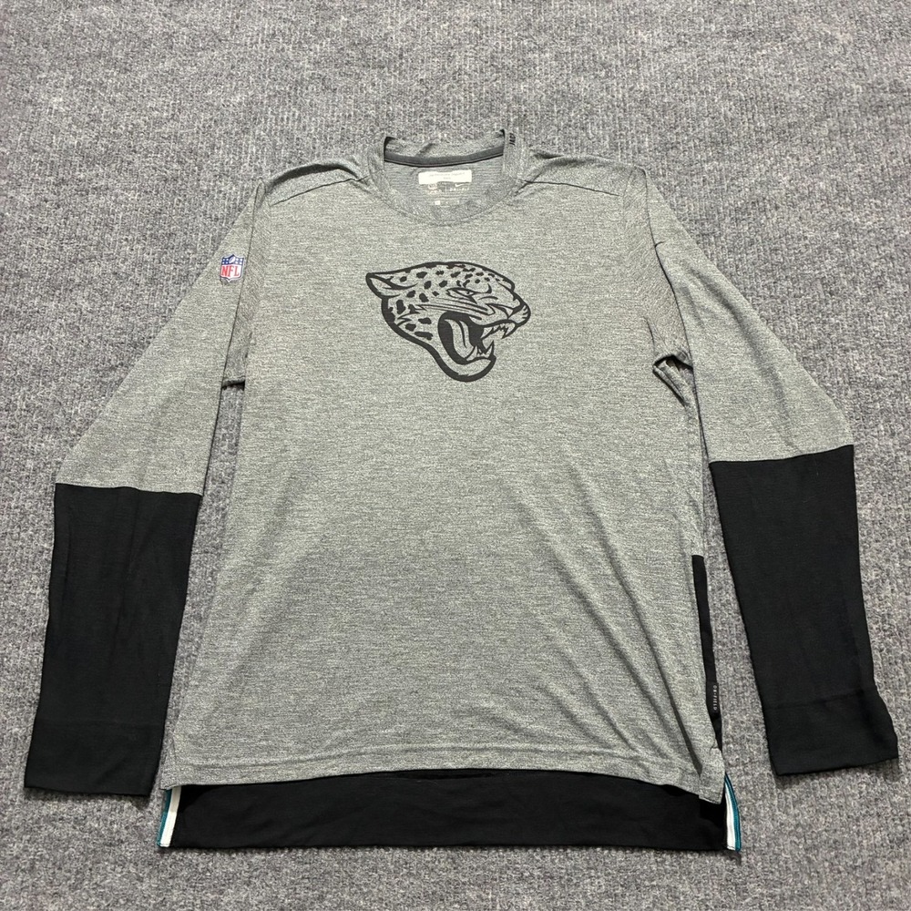 Jacksonville Jaguars Nike Dri-Fit Long Sleeve Shirt Mens Large Gray NFL On Field